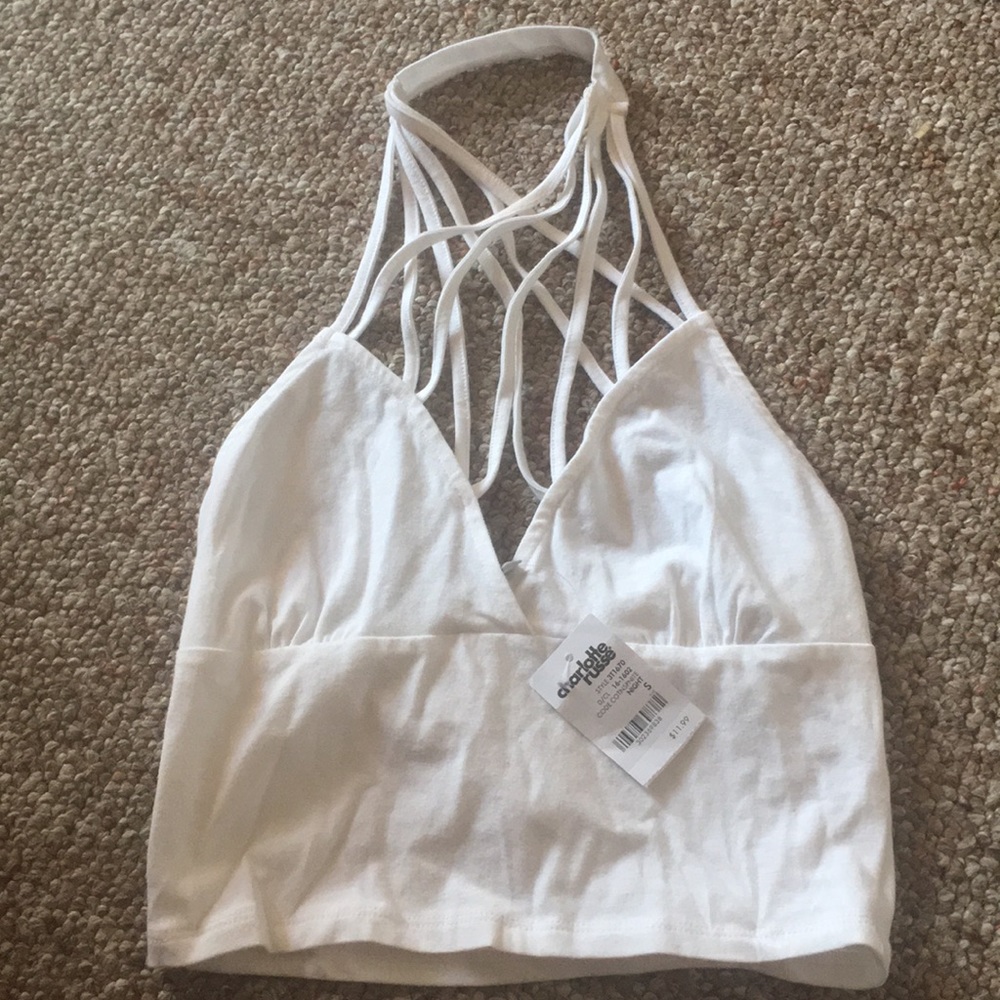 strappy front/neck crop top!